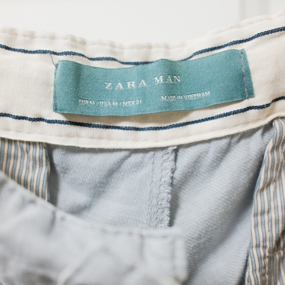 Zara Relaxed Linen Blend Drawstring Pants Mens Grey Casual Lightweight Size M - Picture 4 of 4
